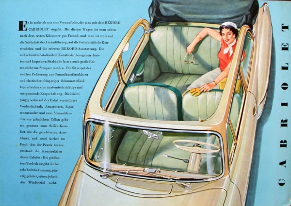 Opel Olympia Rekord Cabriolet Modelprogram 1953 Carbrochure (7479)